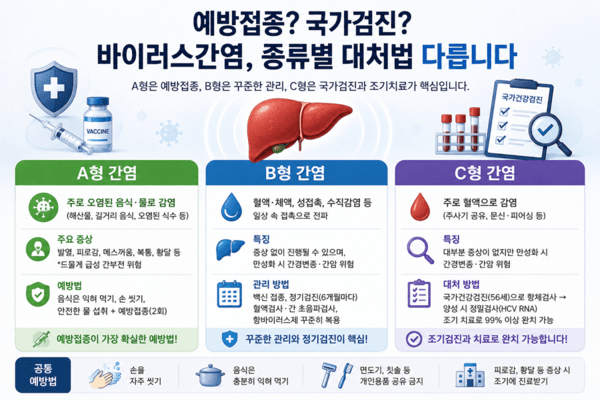 예방접종? 국가검진? 바이러스간염, 종류별 대처법 다릅니다